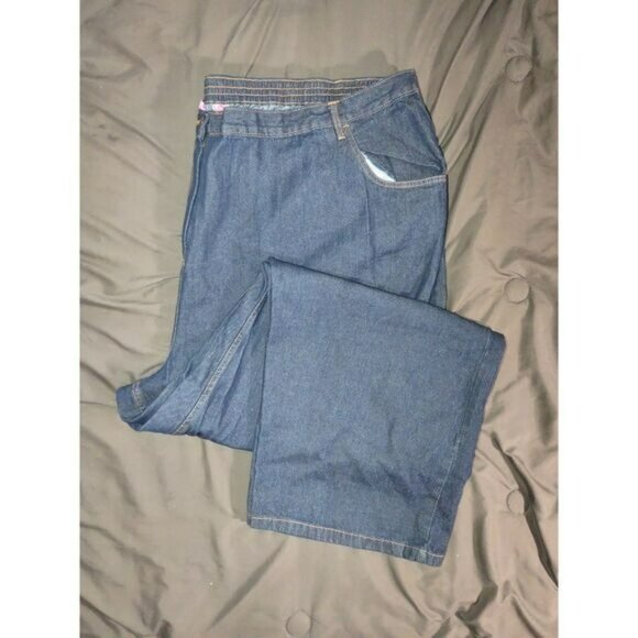 Womens Within 40 Tall Plus Size Denim Jeans With Elastic Waist & Pockets - Picture 1 of 3
